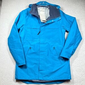 Bench‎ Jacket Men's Medium Blue Hooded Waterproof Odor Control Tech Full Zip NEW